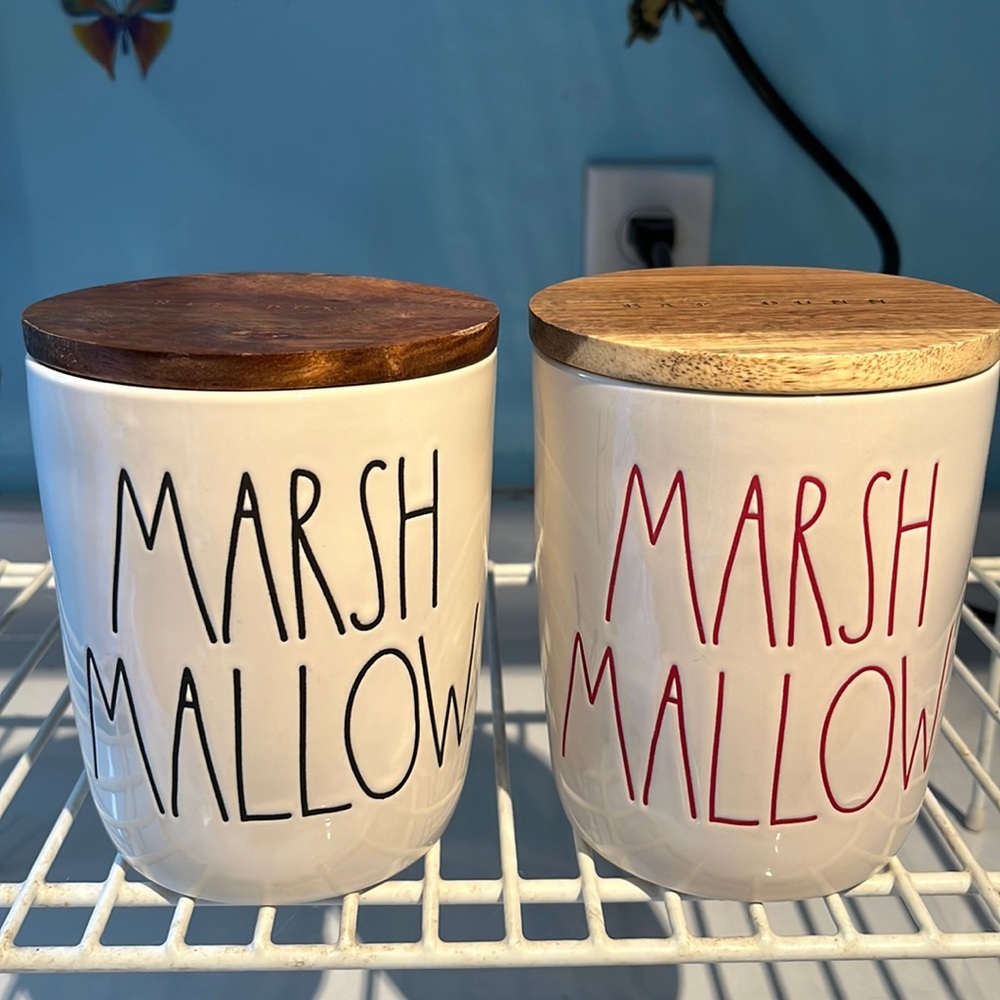 Rae dunn set of 2 Marshmallow cellars